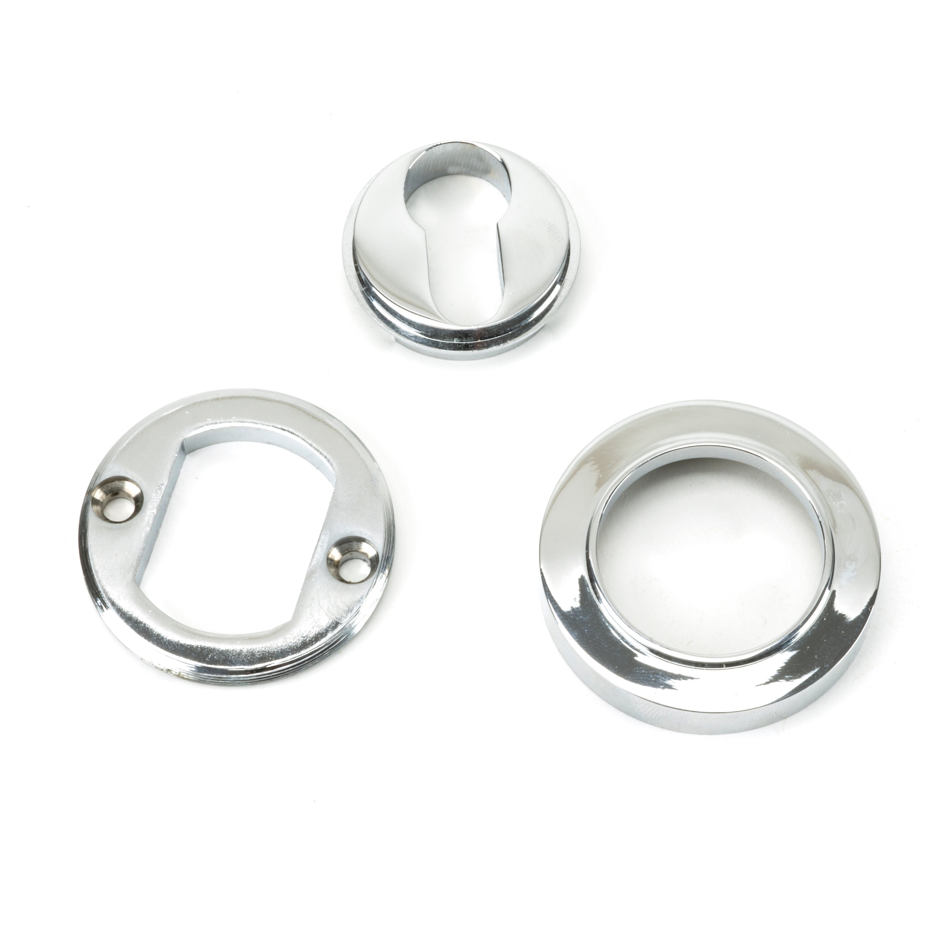 Polished Chrome Round Euro Escutcheon (Plain) | From The Anvil-Euro Escutcheons-Yester Home