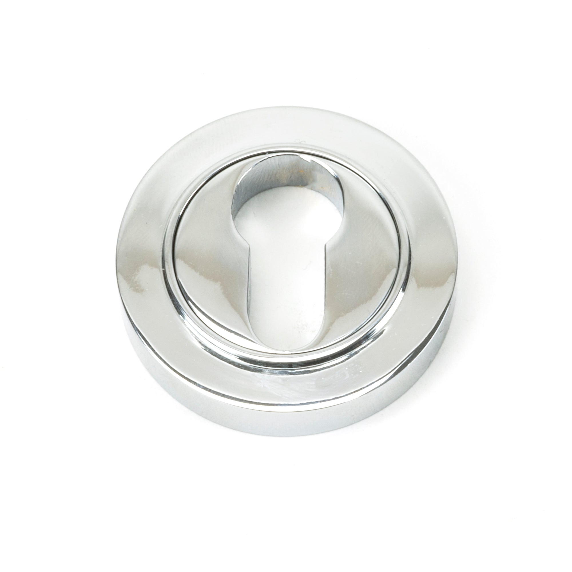 Polished Chrome Round Euro Escutcheon (Plain) | From The Anvil-Euro Escutcheons-Yester Home