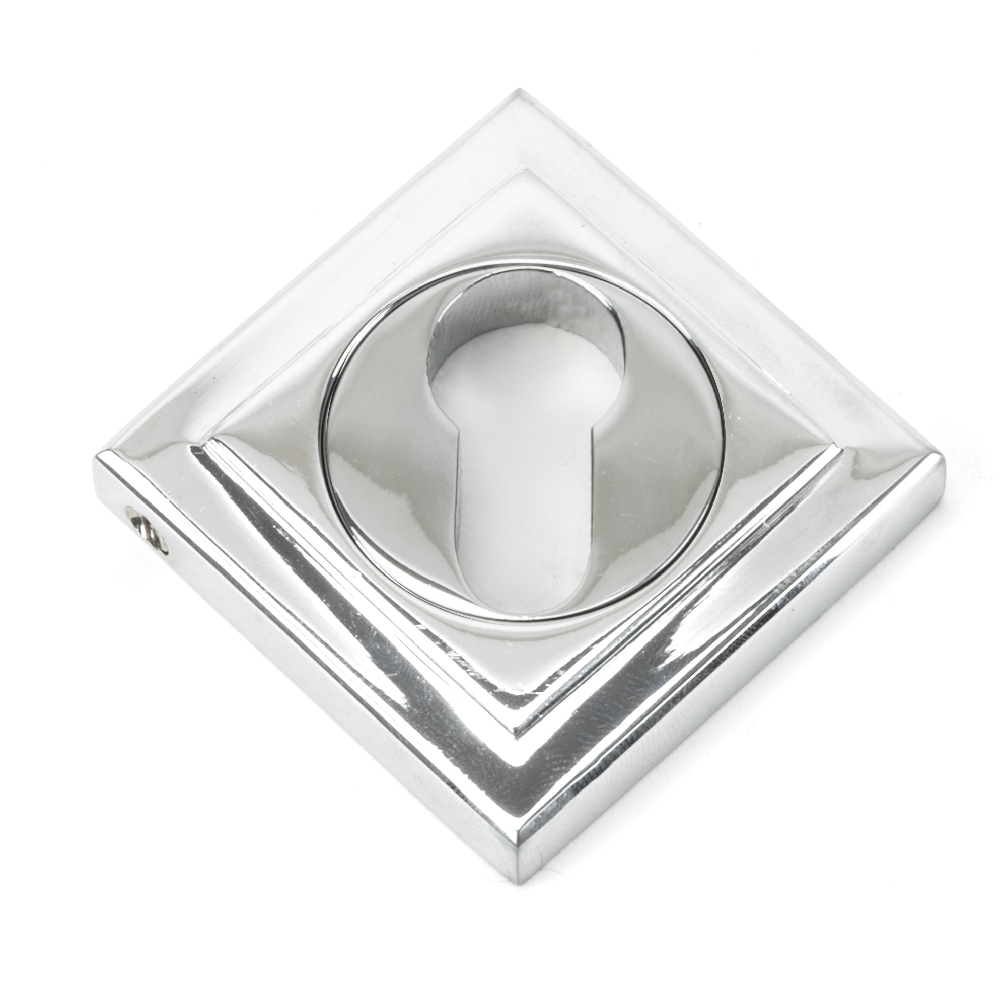 Polished Chrome Round Euro Escutcheon (Square) | From The Anvil-Euro Escutcheons-Yester Home