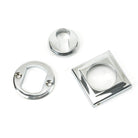 Polished Chrome Round Euro Escutcheon (Square) | From The Anvil-Euro Escutcheons-Yester Home