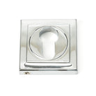 Polished Chrome Round Euro Escutcheon (Square) | From The Anvil - Euro Escutcheons - From The Anvil - Yester Home