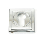 Polished Chrome Round Euro Escutcheon (Square) | From The Anvil-Euro Escutcheons-Yester Home