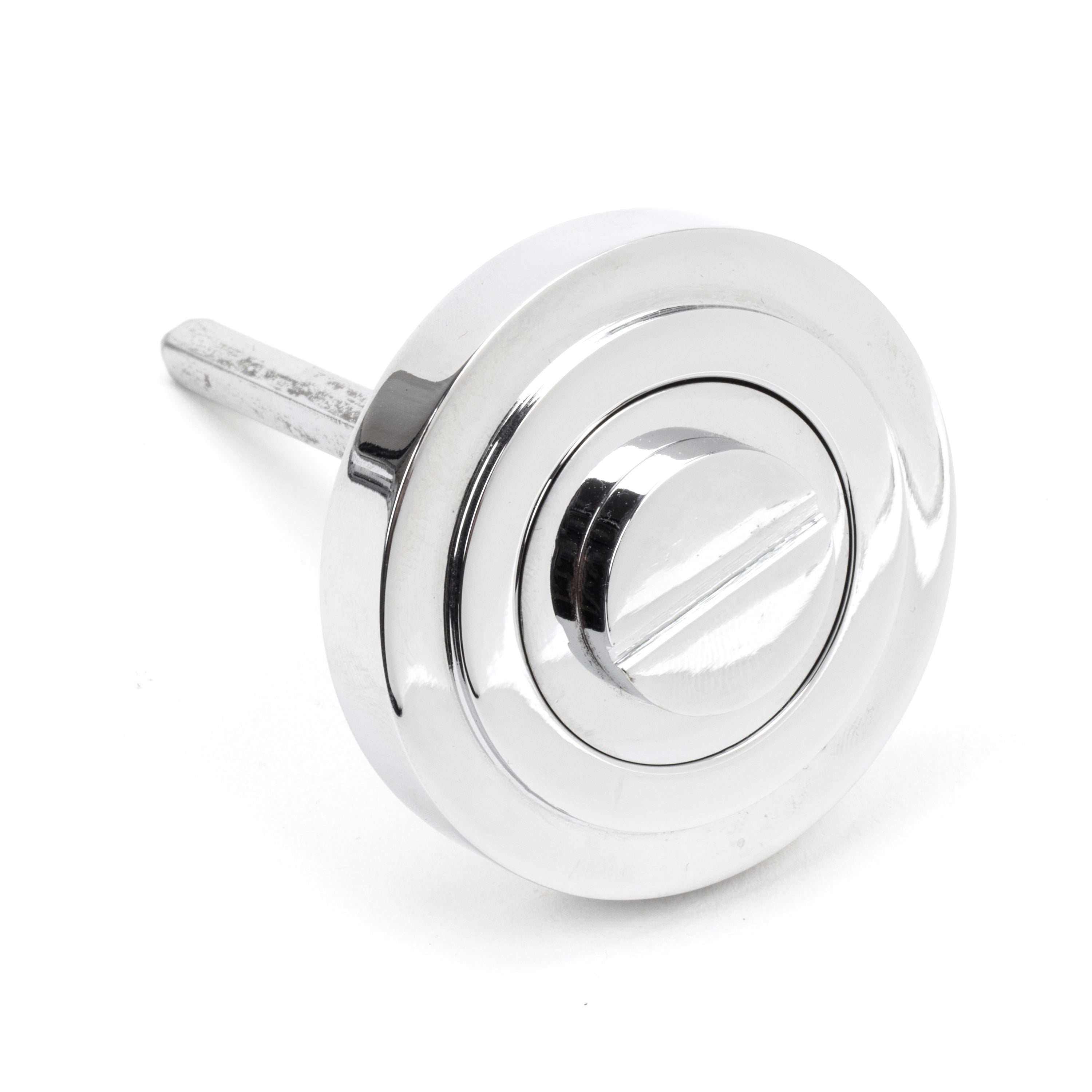 Polished Chrome Round Thumbturn Set (Art Deco) | From The Anvil-Thumbturns-Yester Home