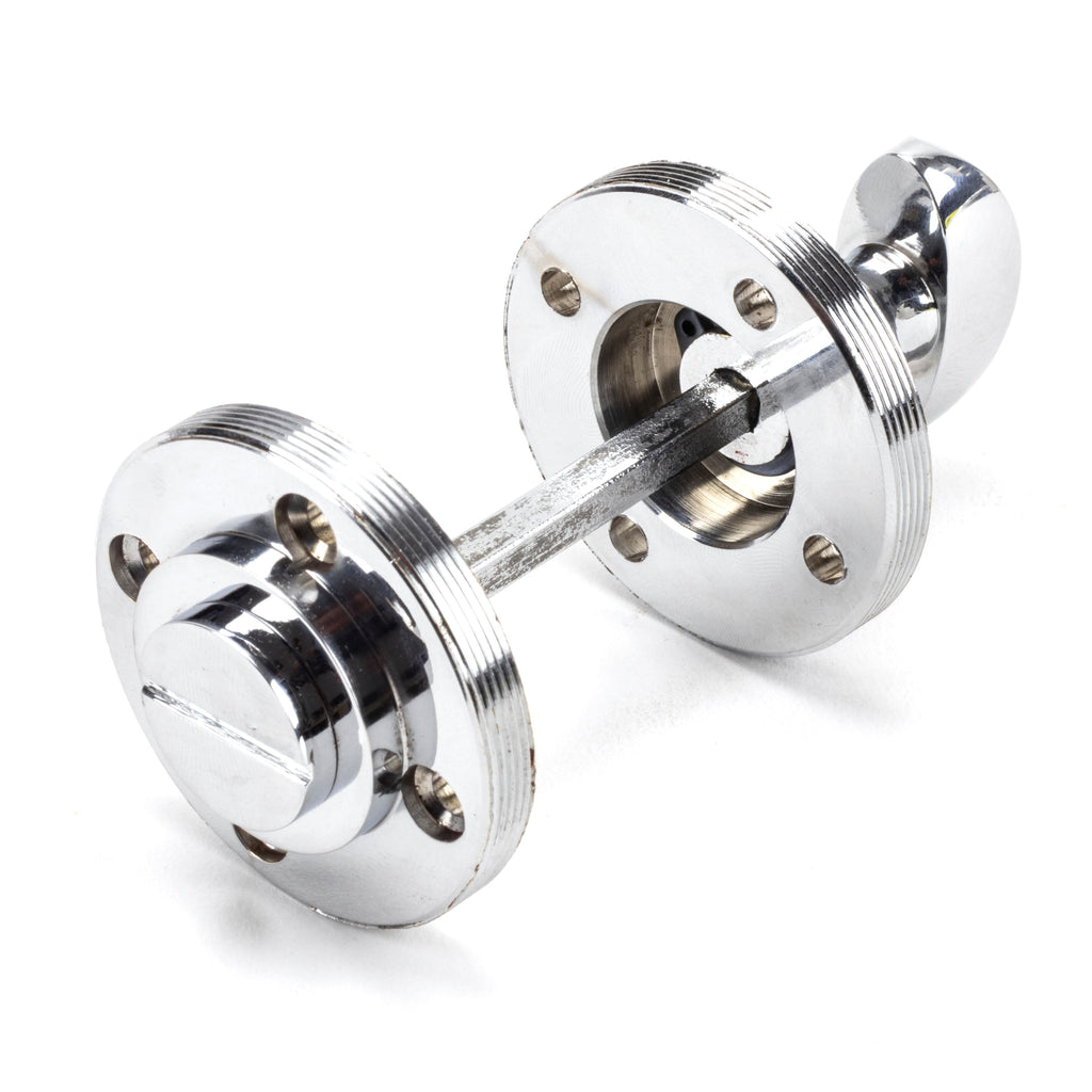 Polished Chrome Round Thumbturn Set (Art Deco) | From The Anvil-Thumbturns-Yester Home