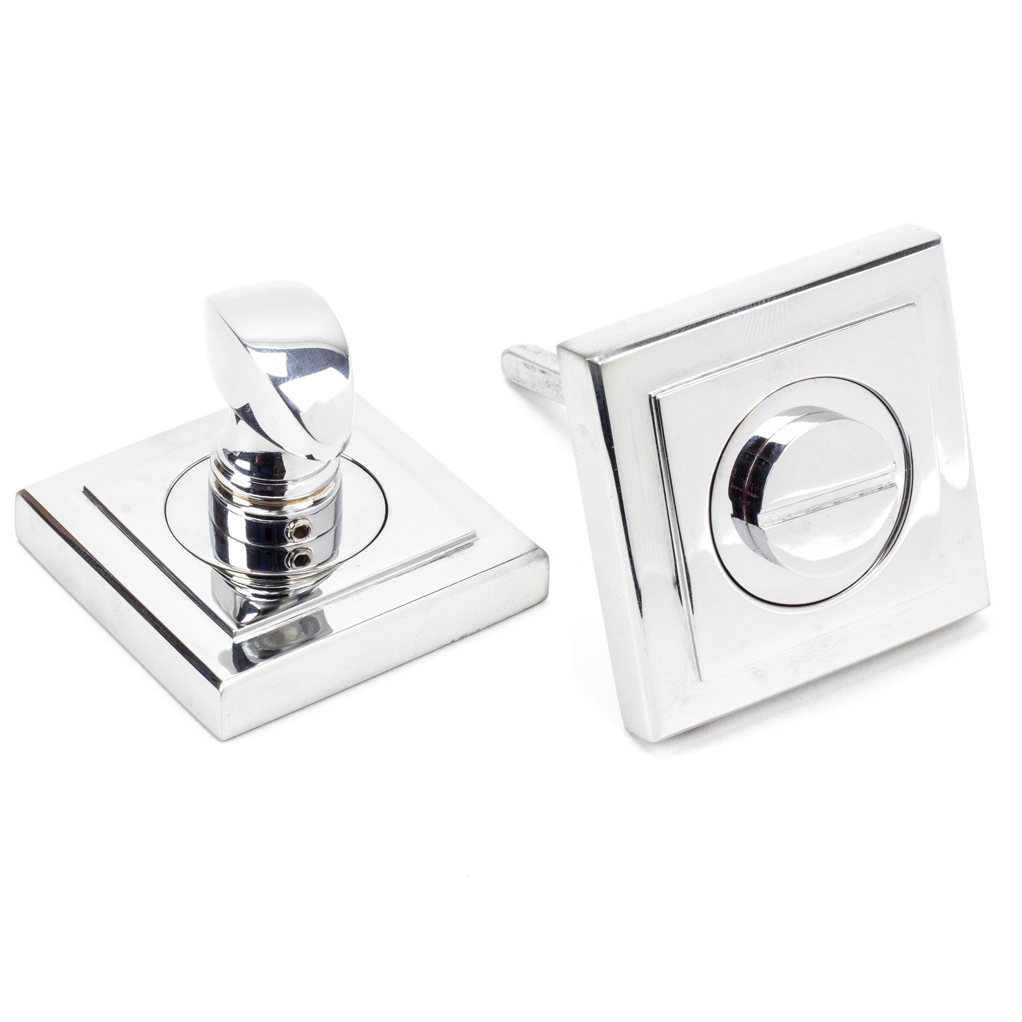 Polished Chrome Round Thumbturn Set (Square) | From The Anvil - Thumbturns - From The Anvil - Yester Home