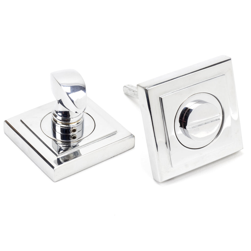Polished Chrome Round Thumbturn Set (Square) | From The Anvil-Thumbturns-Yester Home