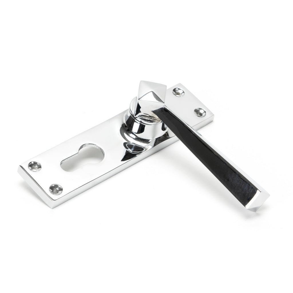Polished Chrome Straight Lever Euro Lock Set | From The Anvil-Lever Euro-Yester Home