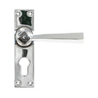 Polished Chrome Straight Lever Euro Lock Set | From The Anvil - Lever Euro - From The Anvil - Yester Home