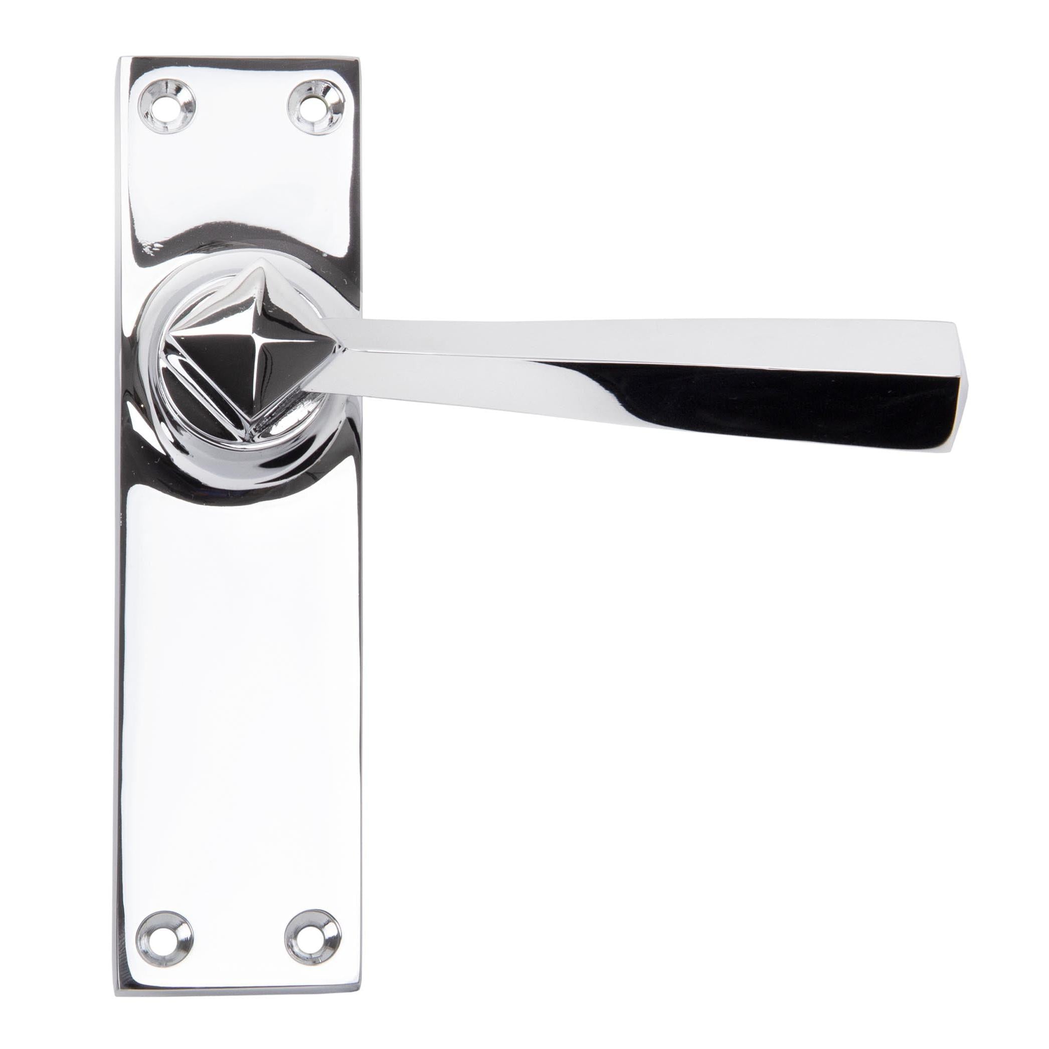 Polished Chrome Straight Lever Latch Set | From The Anvil - Lever Latch - From The Anvil - Yester Home