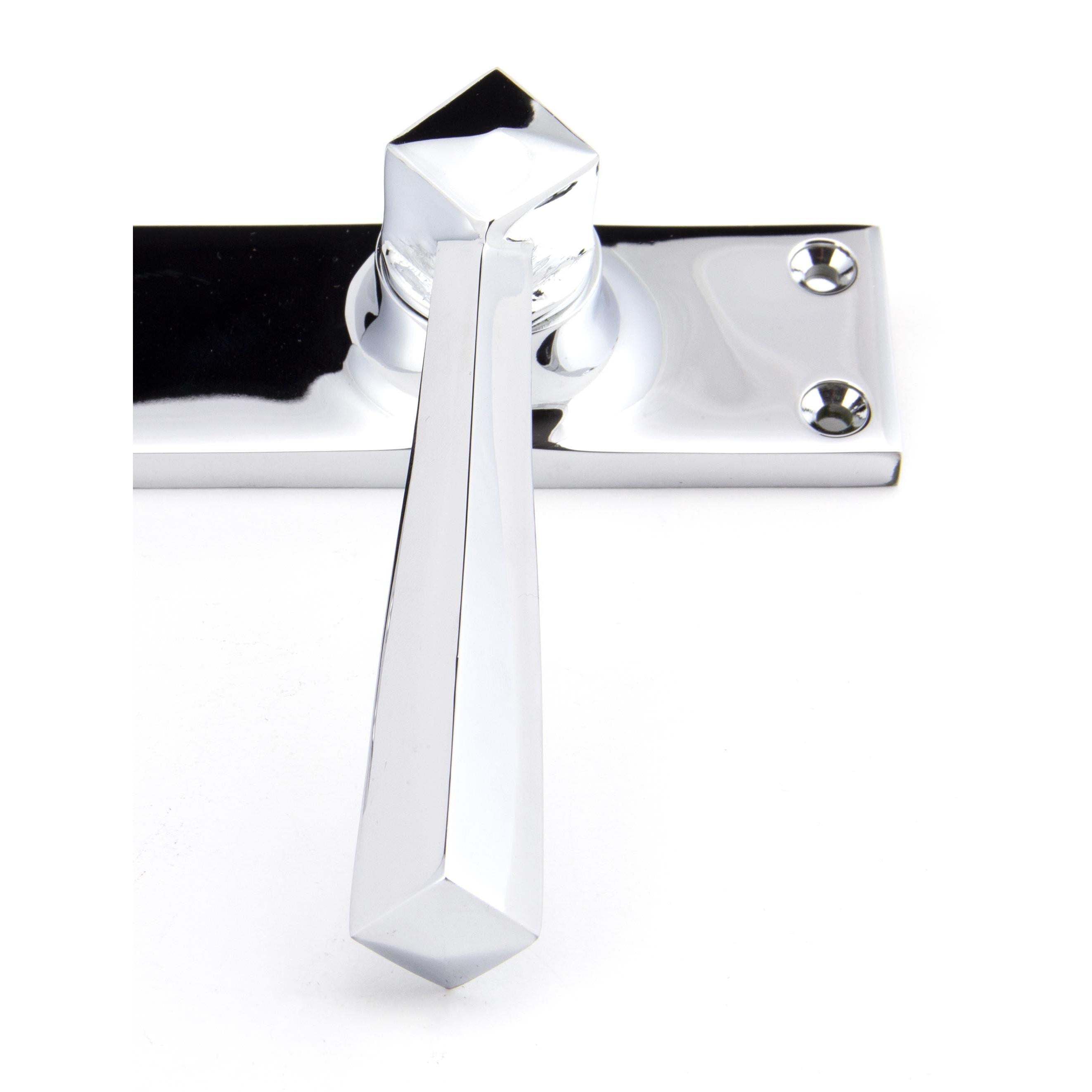 Polished Chrome Straight Lever Latch Set | From The Anvil - Lever Latch - From The Anvil - Yester Home
