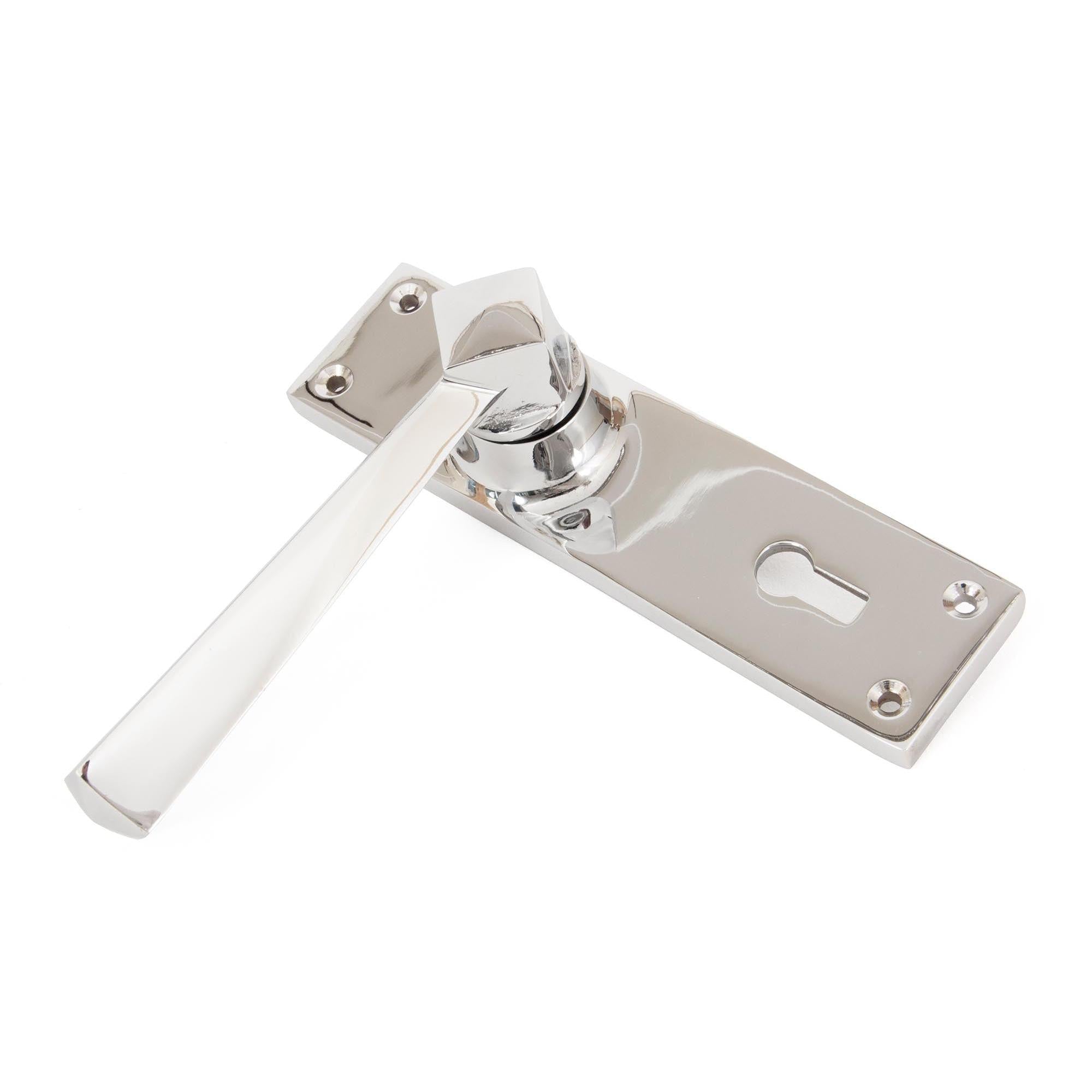 Polished Chrome Straight Lever Lock Set | From The Anvil - Lever Lock - From The Anvil - Yester Home