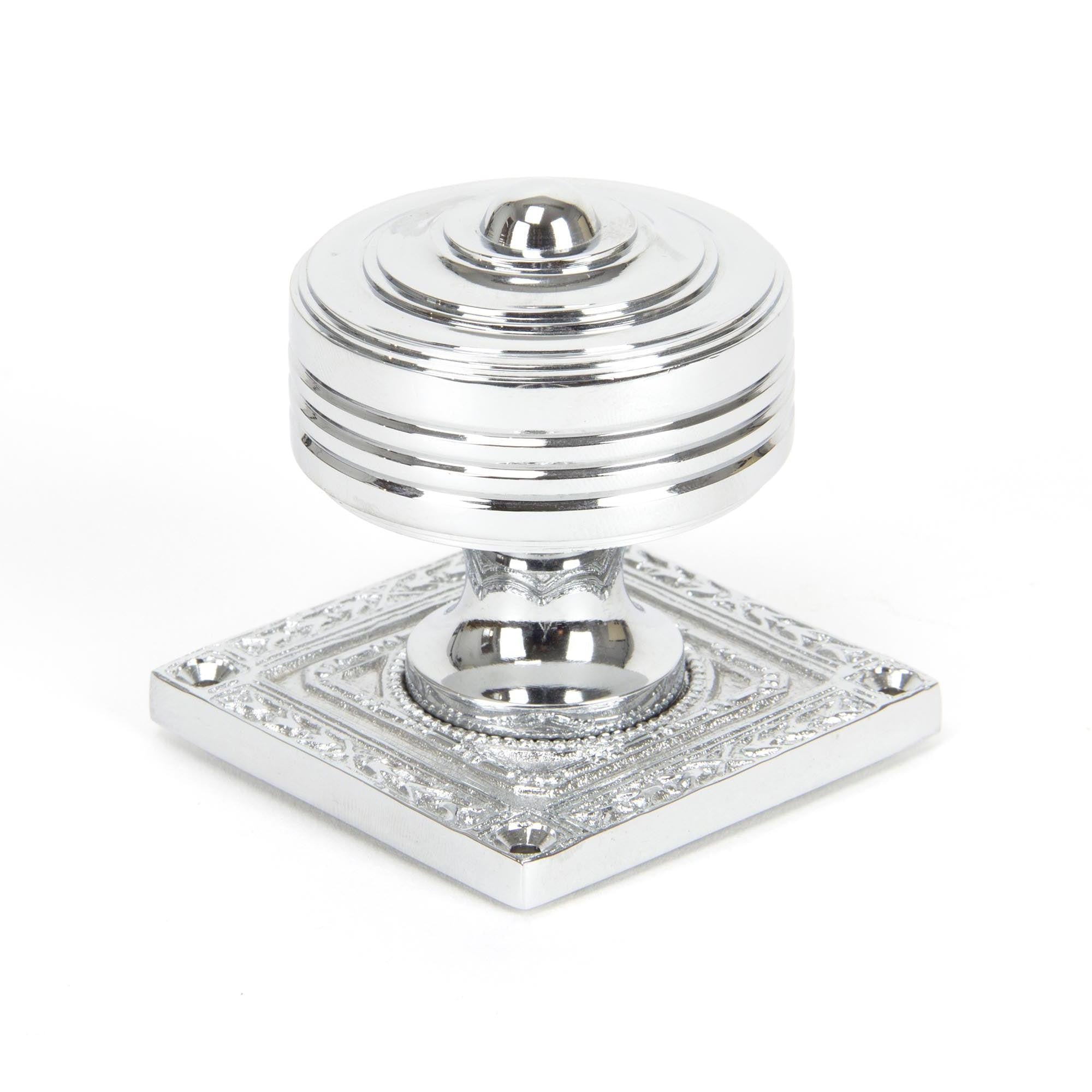 Polished Chrome Tewkesbury Square Mortice Knob Set | From The Anvil - Mortice Knobs - From The Anvil - Yester Home