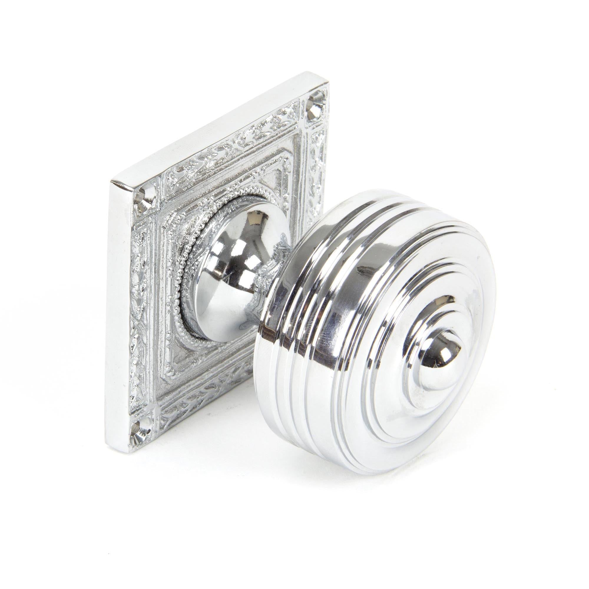 Polished Chrome Tewkesbury Square Mortice Knob Set | From The Anvil - Mortice Knobs - From The Anvil - Yester Home
