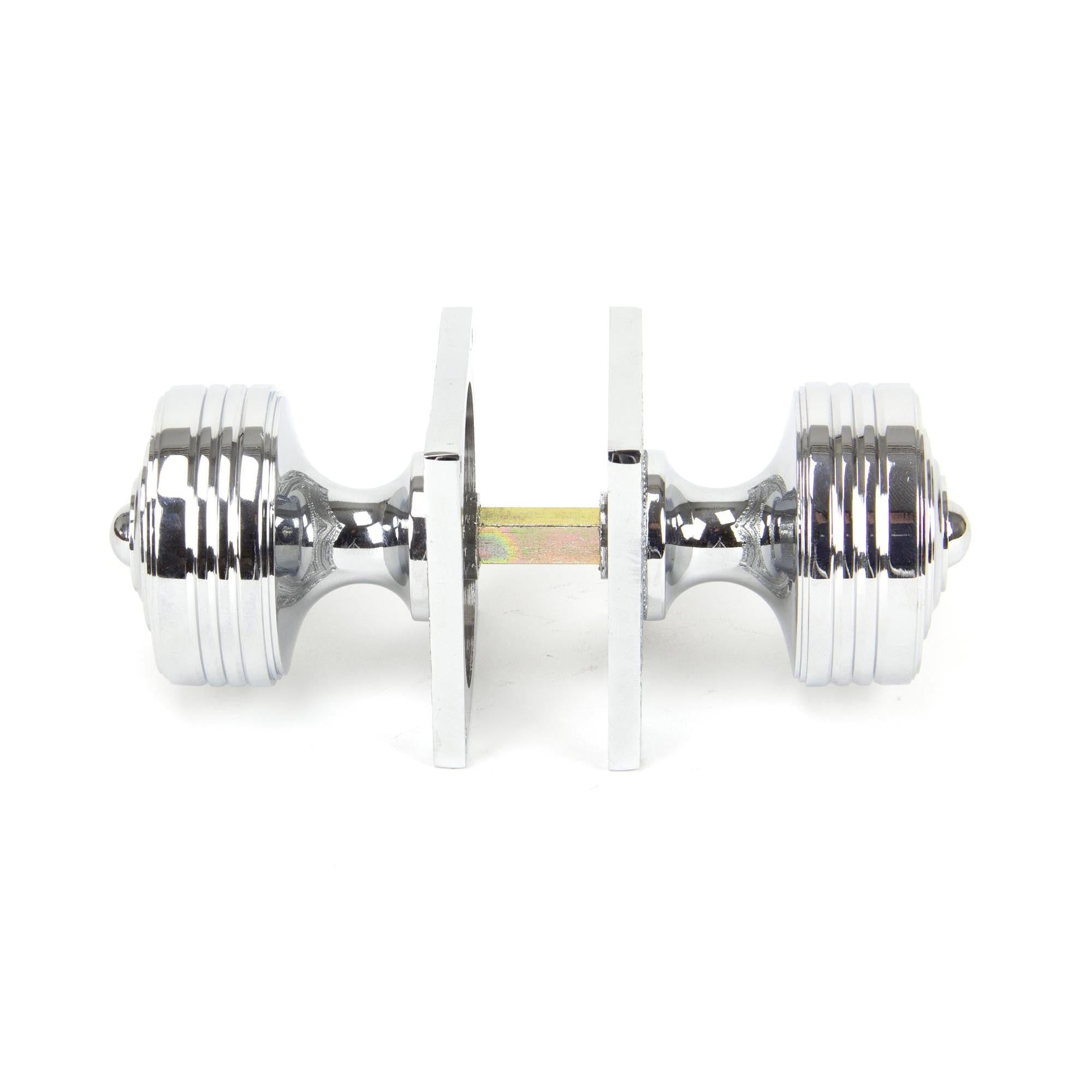 Polished Chrome Tewkesbury Square Mortice Knob Set | From The Anvil - Mortice Knobs - From The Anvil - Yester Home