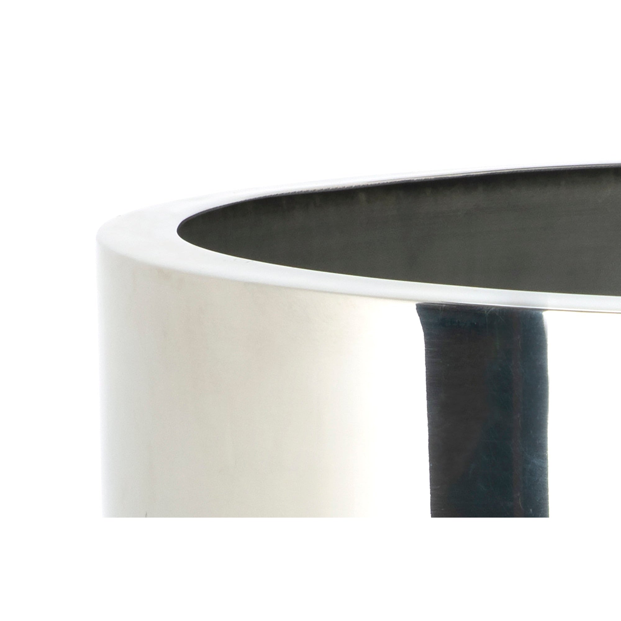 Polished Marine SS (316) 28cm Newlyn Pot (Drainage holes) | From The Anvil-Plant Pots-Yester Home