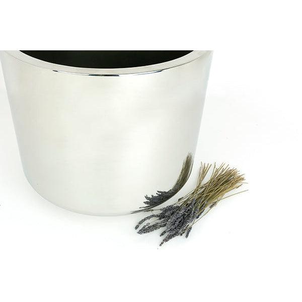 Polished Marine SS (316) 28cm Newlyn Pot (Drainage holes) | From The Anvil-Plant Pots-Yester Home