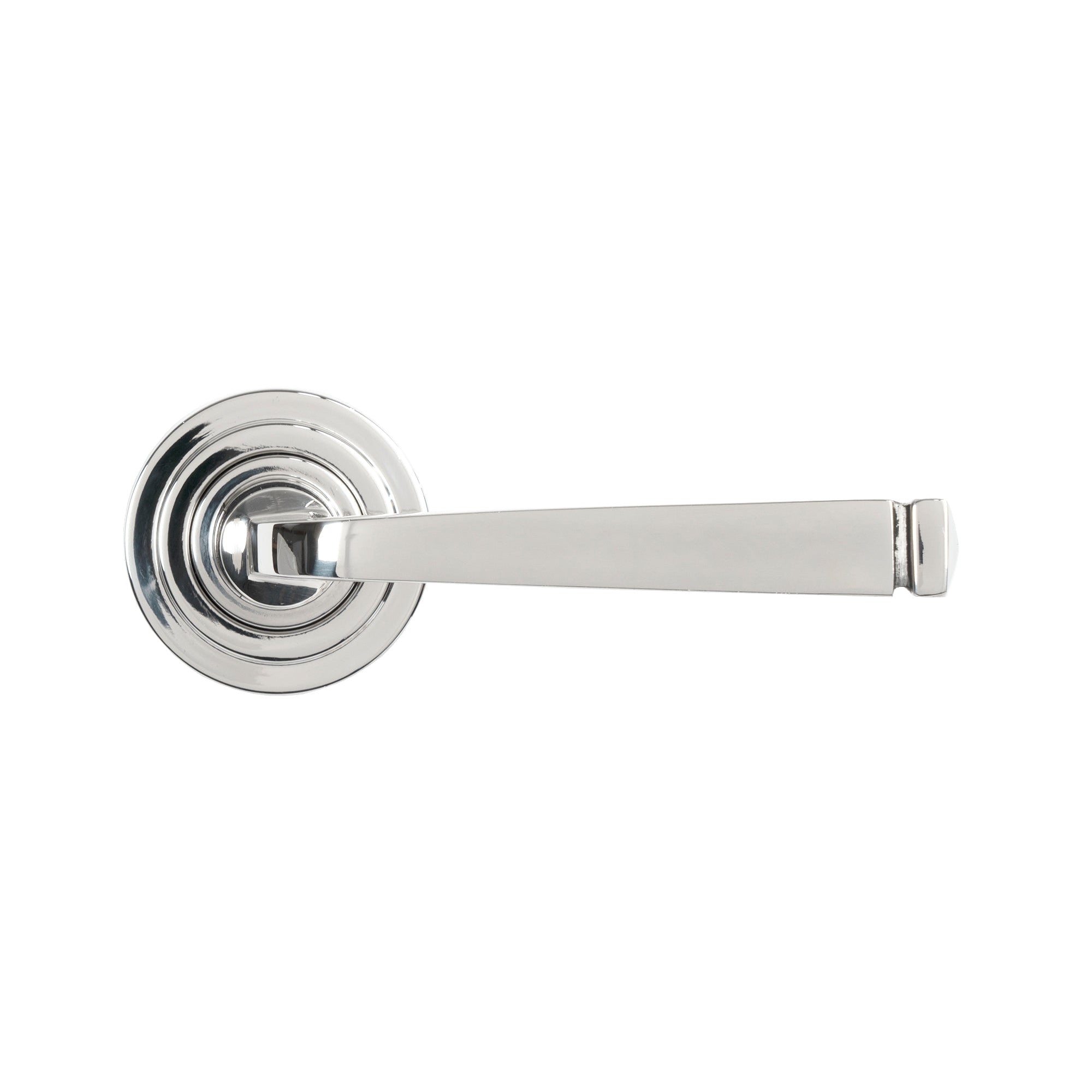 Polished Marine SS (316) Avon Round Lever on Rose Set (Art Deco) | From The Anvil-Concealed-Yester Home