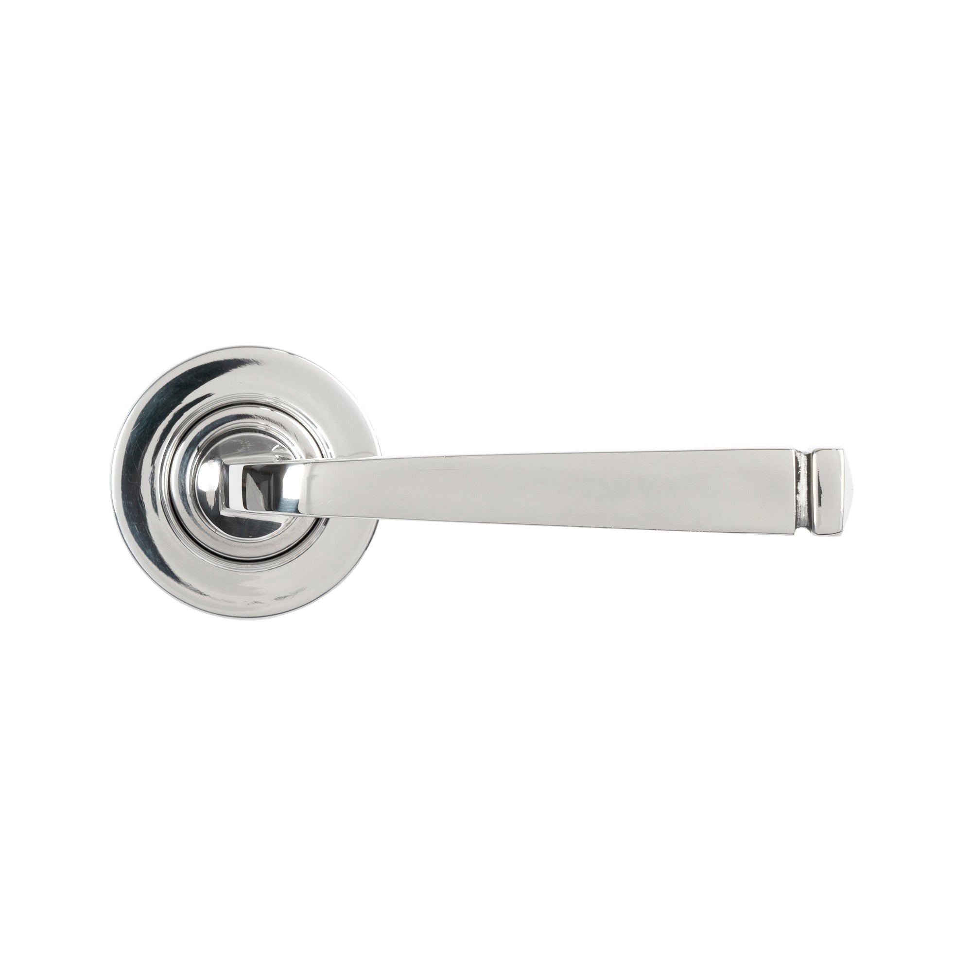 Polished Marine SS (316) Avon Round Lever on Rose Set (Plain) | From The Anvil-Concealed-Yester Home
