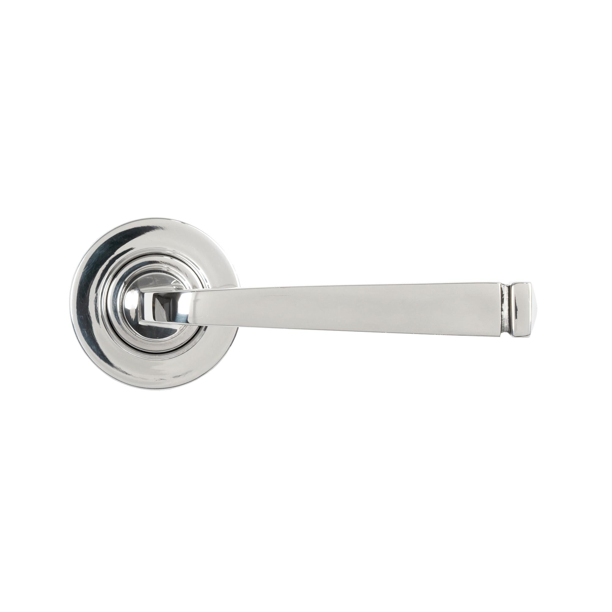 Polished Marine SS (316) Avon Round Lever on Rose Set (Plain) | From The Anvil - Concealed - From The Anvil - Yester Home