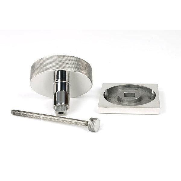Polished Marine SS (316) Brompton Centre Door Knob (Square) | From The Anvil-Centre Door Knobs-Yester Home