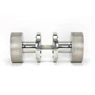 Polished Marine SS (316) Brompton Mortice/Rim Knob Set (Art Deco) | From The Anvil-Mortice Knobs-Yester Home