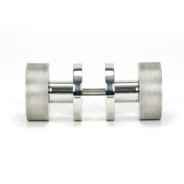 Polished Marine SS (316) Brompton Mortice/Rim Knob Set (Plain) | From The Anvil-Mortice Knobs-Yester Home