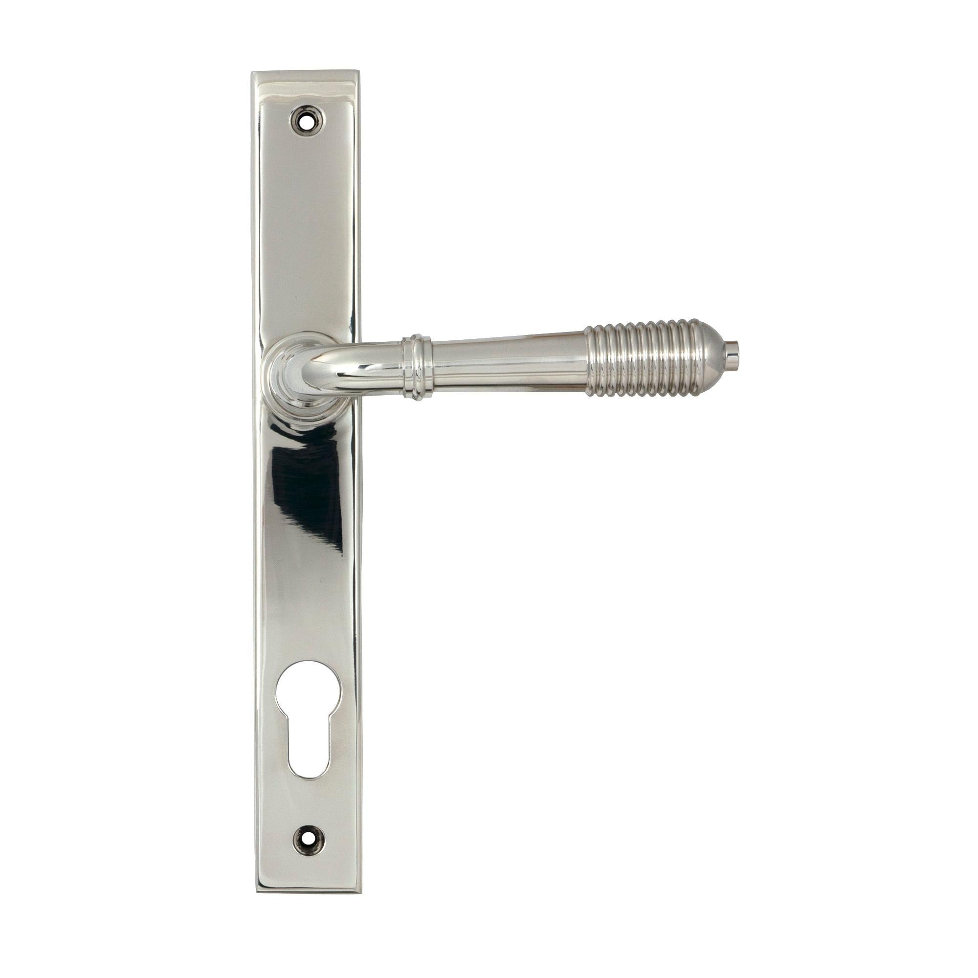 Polished Marine SS (316) Reeded Slimline Lever Espag. Lock Set - Espagnolette - From The Anvil - Yester Home