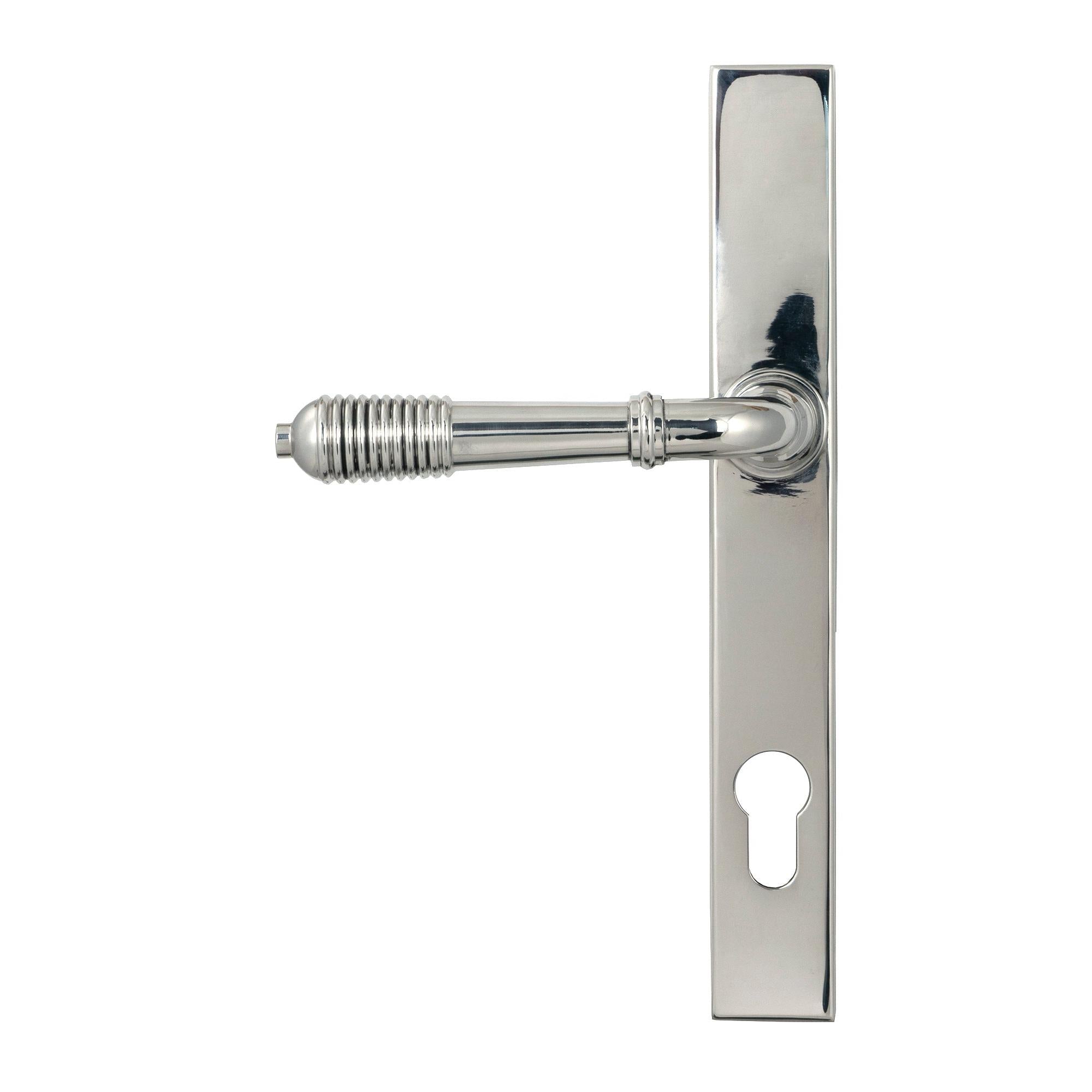 Polished Marine SS (316) Reeded Slimline Lever Espag. Lock Set - Espagnolette - From The Anvil - Yester Home