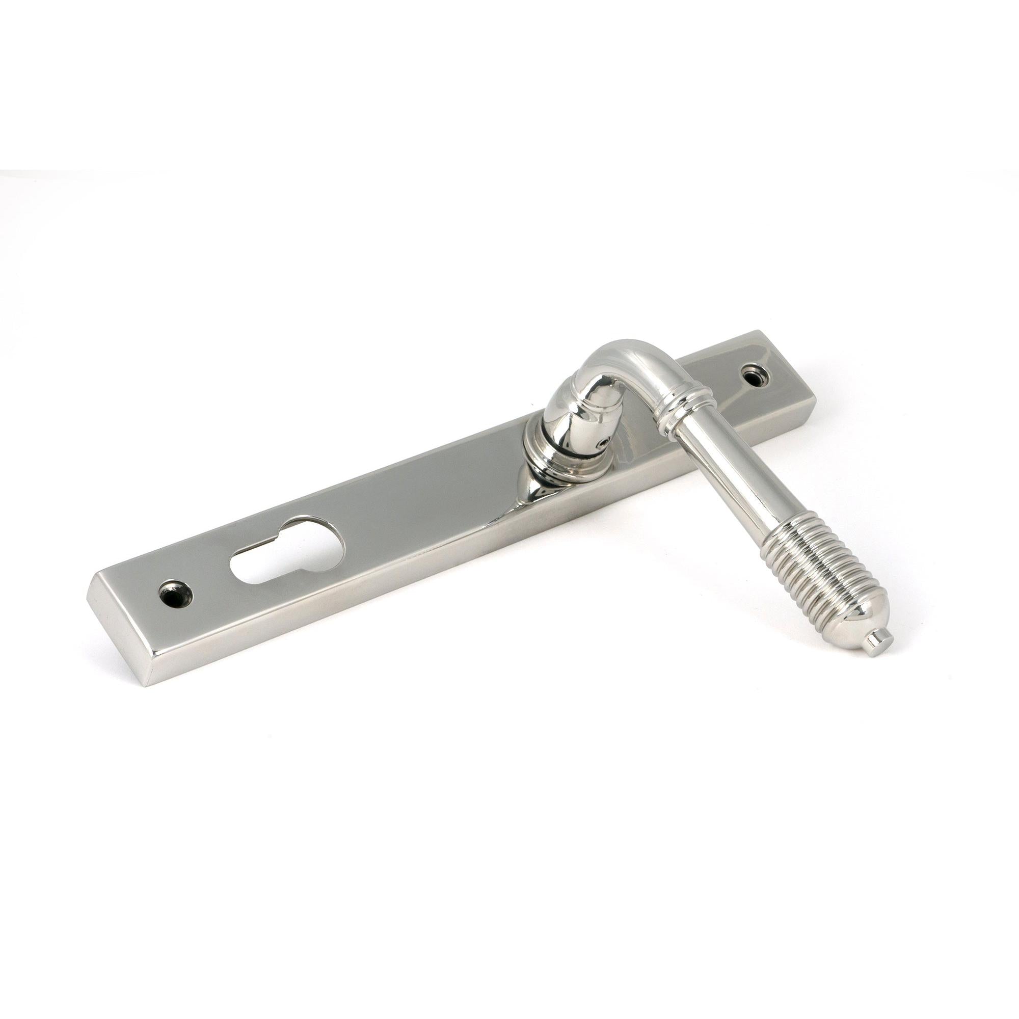 Polished Marine SS (316) Reeded Slimline Lever Espag. Lock Set - Espagnolette - From The Anvil - Yester Home