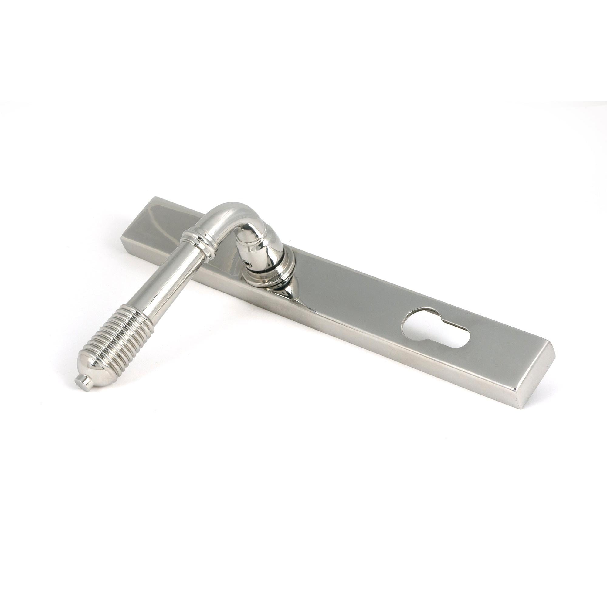 Polished Marine SS (316) Reeded Slimline Lever Espag. Lock Set - Espagnolette - From The Anvil - Yester Home