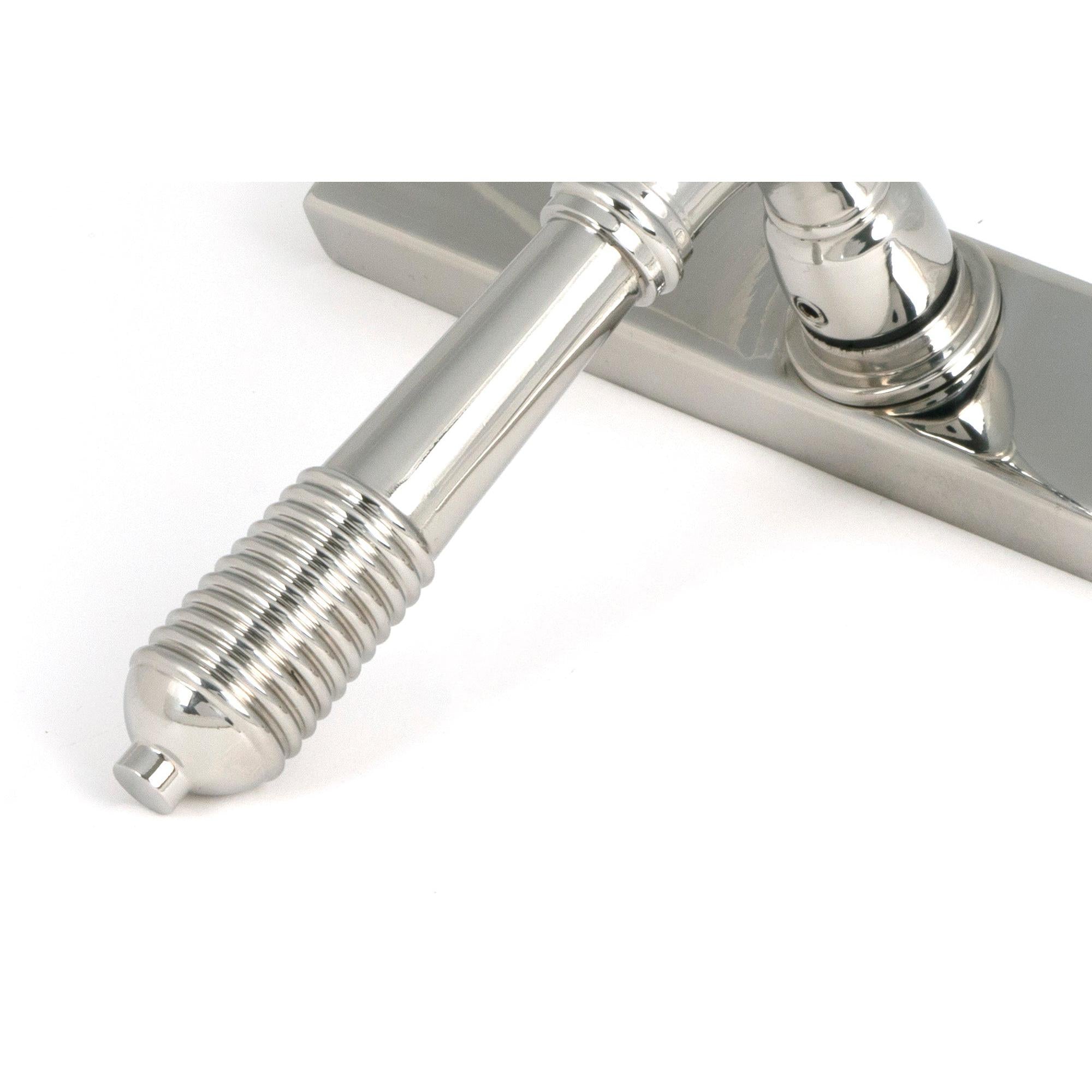 Polished Marine SS (316) Reeded Slimline Lever Espag. Lock Set - Espagnolette - From The Anvil - Yester Home