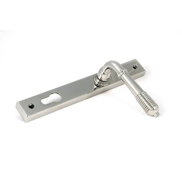 Polished Marine SS (316) Reeded Slimline Lever Espag. Lock Set - Espagnolette - From The Anvil - Yester Home