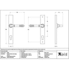 Polished Marine SS (316) Reeded Slimline Lever Espag. Lock Set - Espagnolette - From The Anvil - Yester Home