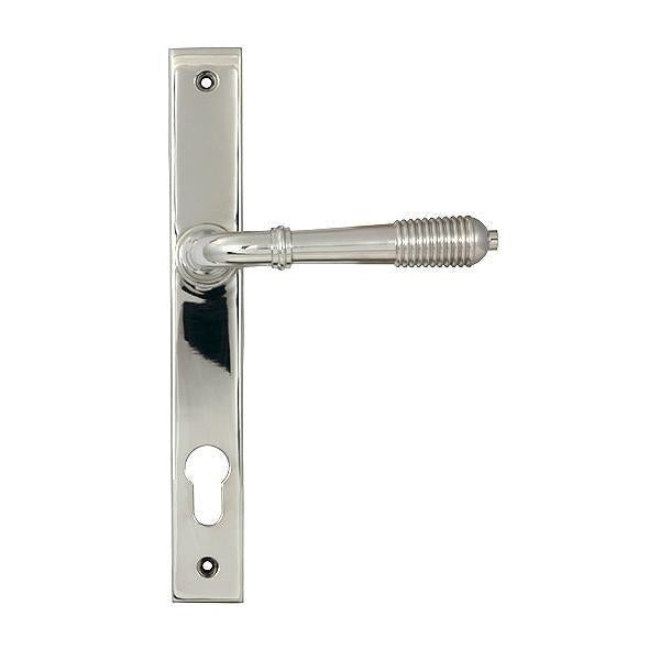 Polished Marine SS (316) Reeded Slimline Lever Espag. Lock Set - Espagnolette - From The Anvil - Yester Home