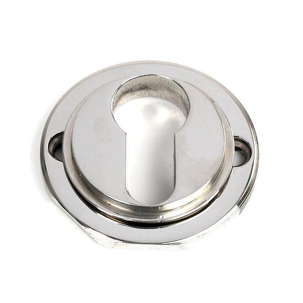 Polished Marine SS (316) Round Euro Escutcheon (Art Deco) | From The Anvil-Euro Escutcheons-Yester Home