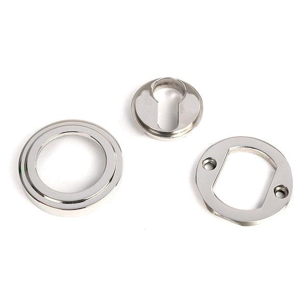 Polished Marine SS (316) Round Euro Escutcheon (Art Deco) | From The Anvil-Euro Escutcheons-Yester Home