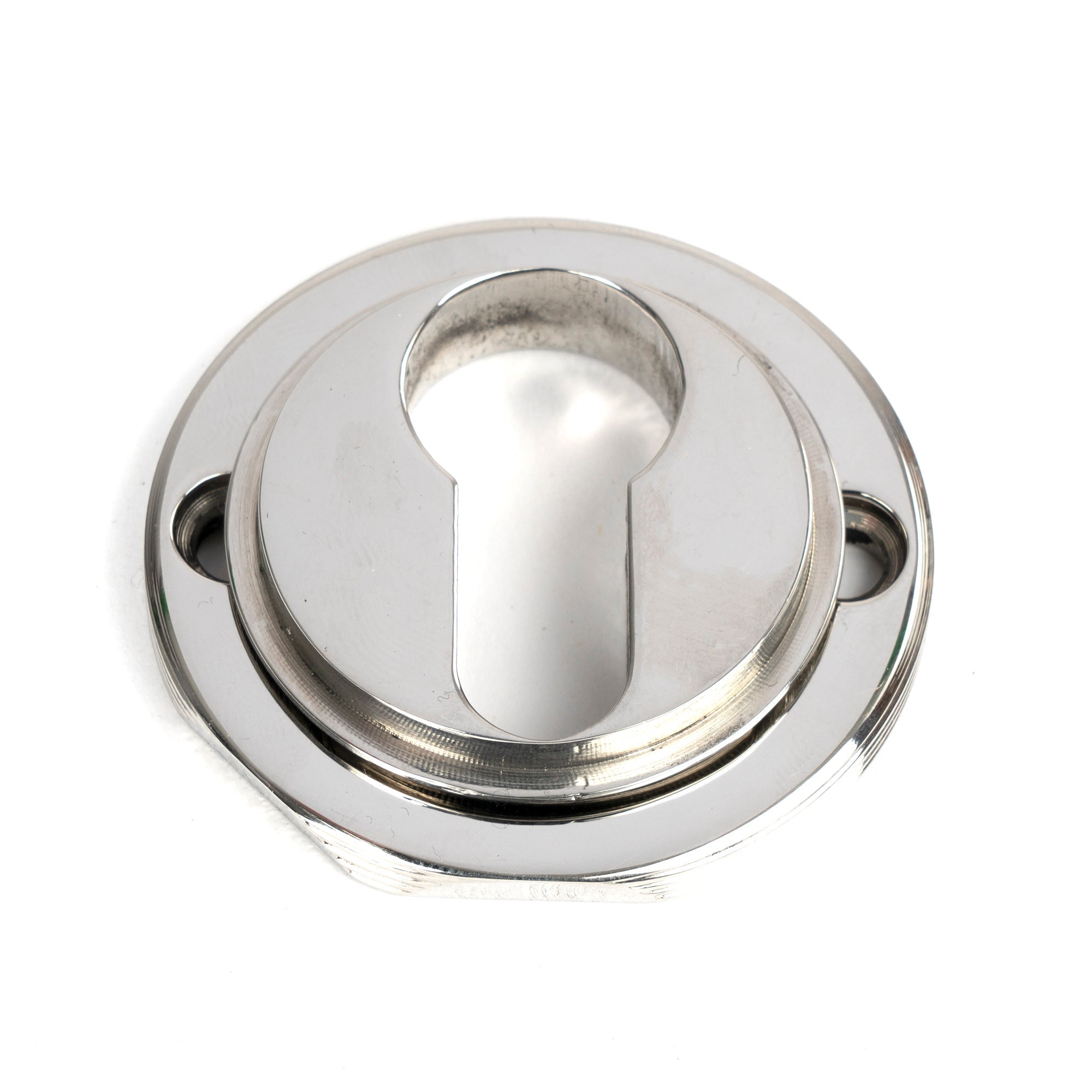 Polished Marine SS (316) Round Euro Escutcheon (Art Deco) | From The Anvil-Euro Escutcheons-Yester Home