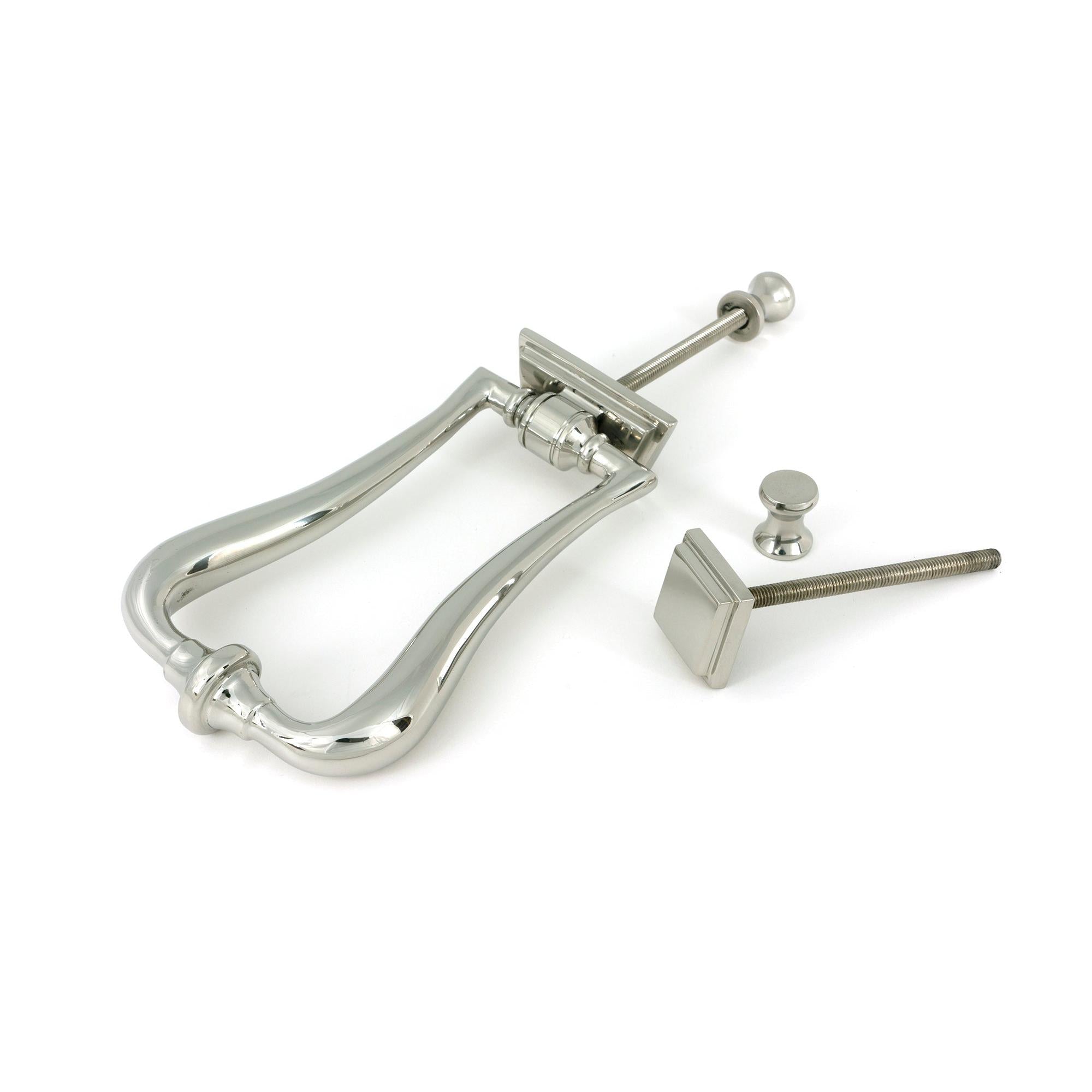 Polished Marine SS (316) Slimline Art Deco Door Knocker - Bolt-Through Door Knockers - From The Anvil - Yester Home