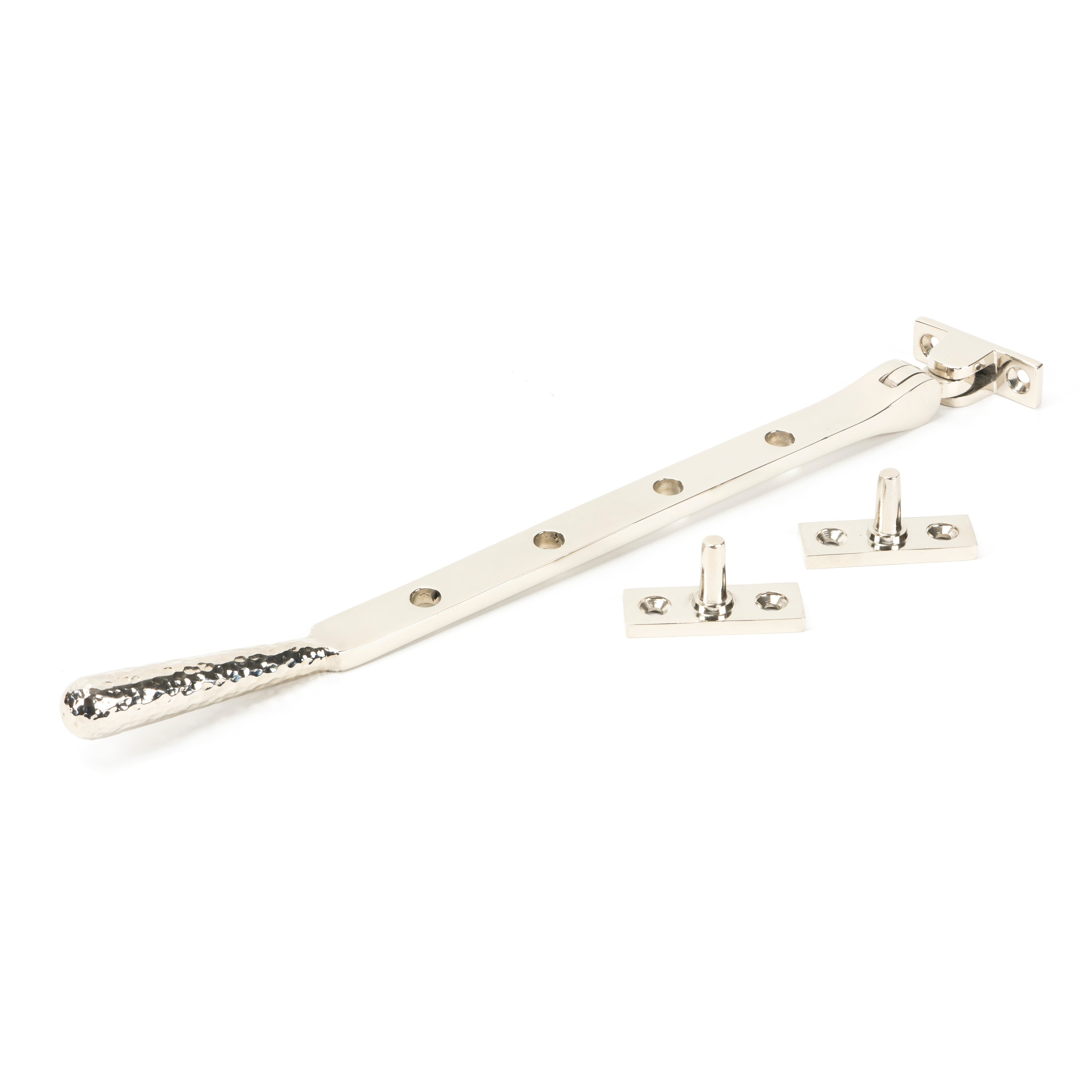 Polished Nickel 10" Hammered Newbury Stay | From The Anvil-Stays-Yester Home