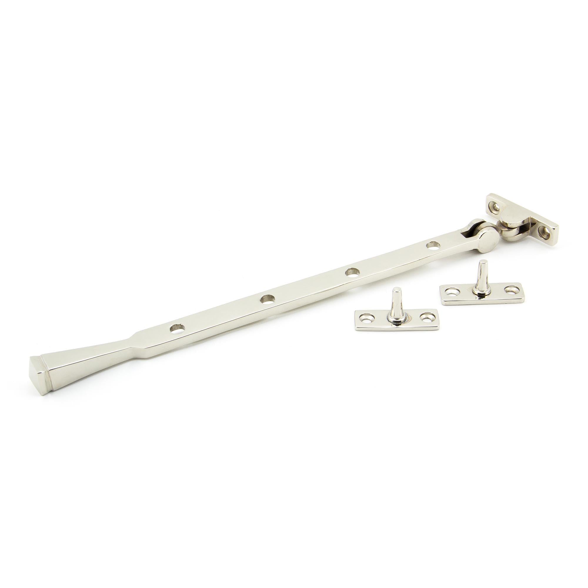 Polished Nickel 12" Avon Stay | From The Anvil - Stays - From The Anvil - Yester Home