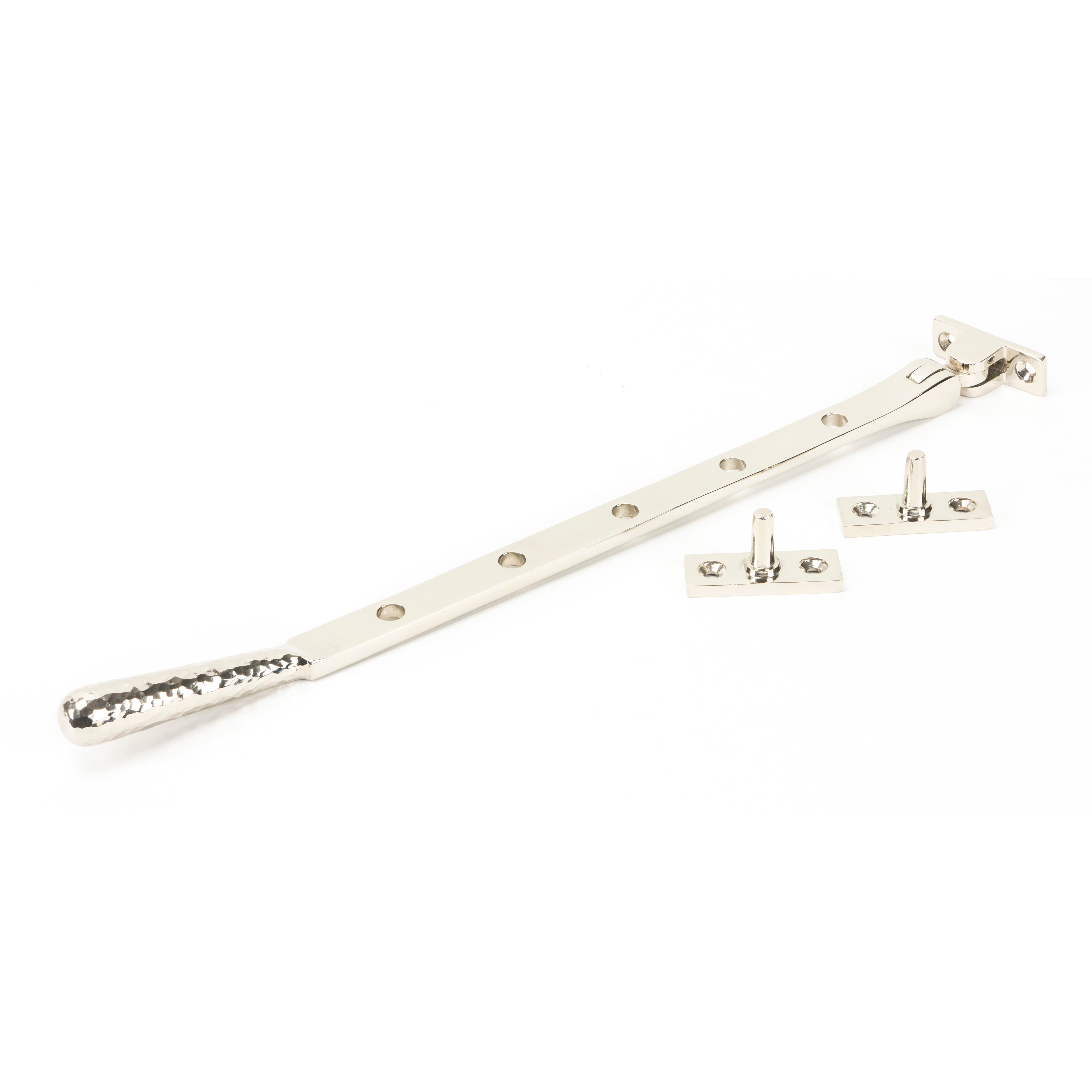 Polished Nickel 12" Hammered Newbury Stay | From The Anvil-Stays-Yester Home