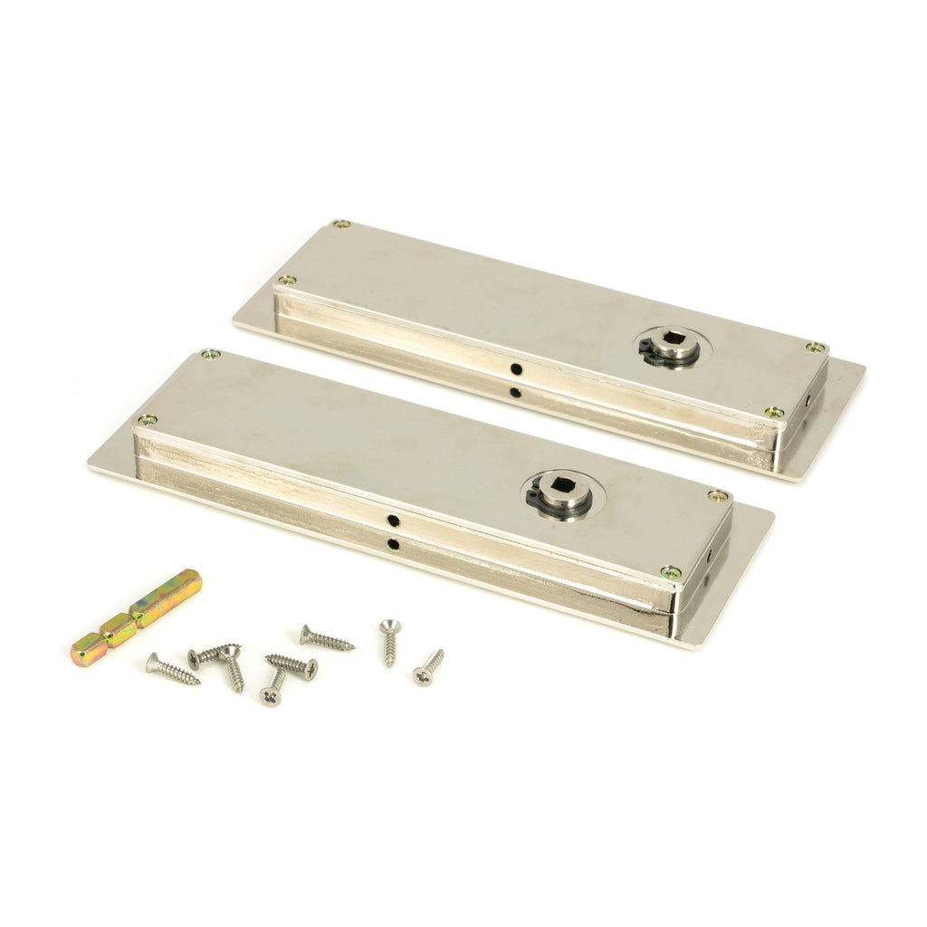 Polished Nickel 175mm Art Deco Rectangular Pull -Privacy Set | From The Anvil-Cabinet Pulls-Yester Home