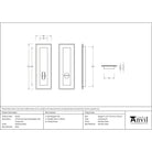 Polished Nickel 175mm Art Deco Rectangular Pull -Privacy Set | From The Anvil-Cabinet Pulls-Yester Home