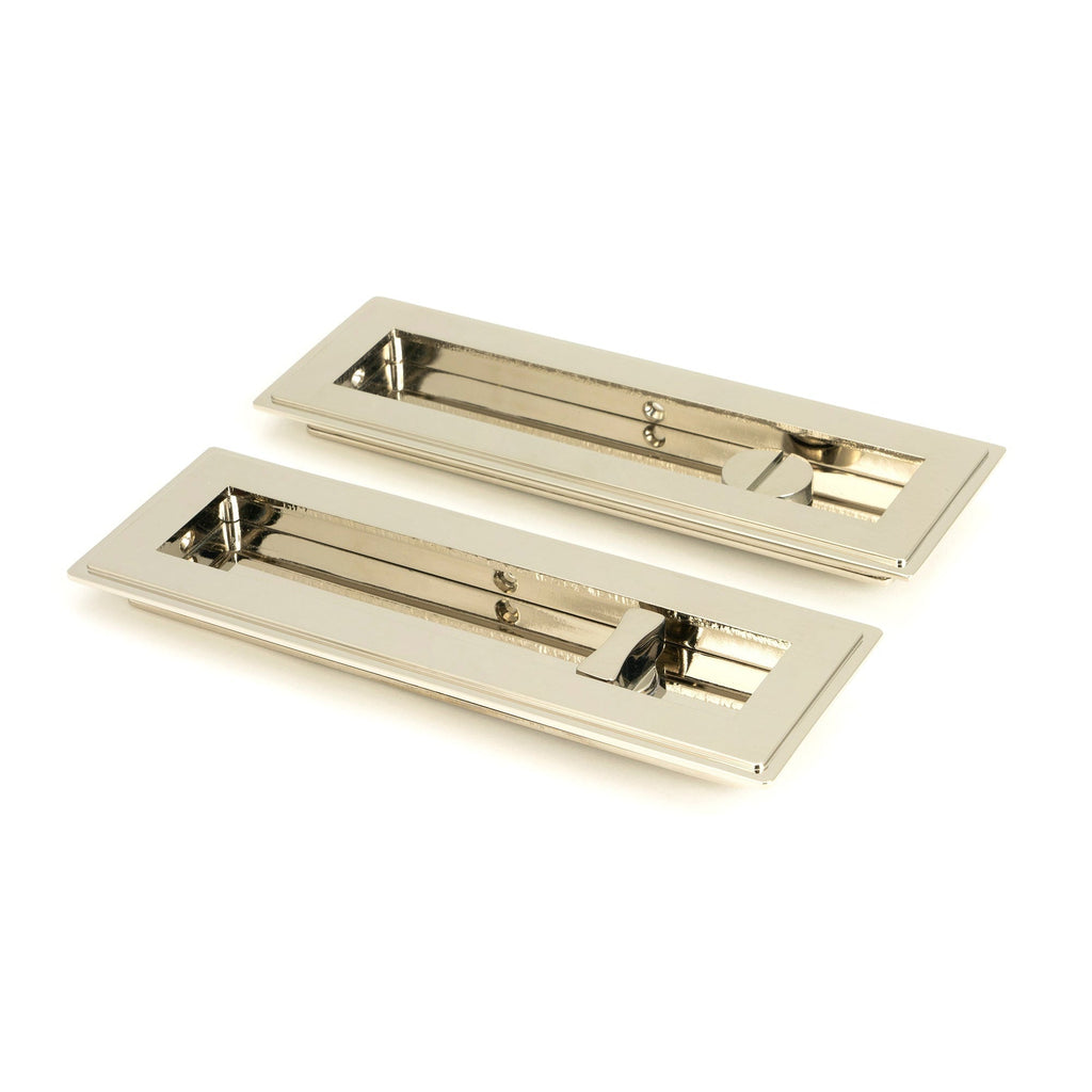 Polished Nickel 175mm Art Deco Rectangular Pull -Privacy Set | From The Anvil-Cabinet Pulls-Yester Home