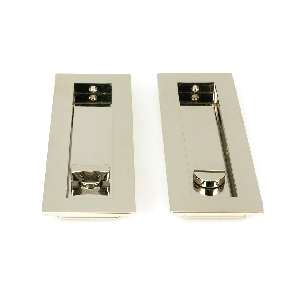 Polished Nickel 175mm Plain Rectangular Pull - Privacy Set | From The Anvil-Cabinet Pulls-Yester Home