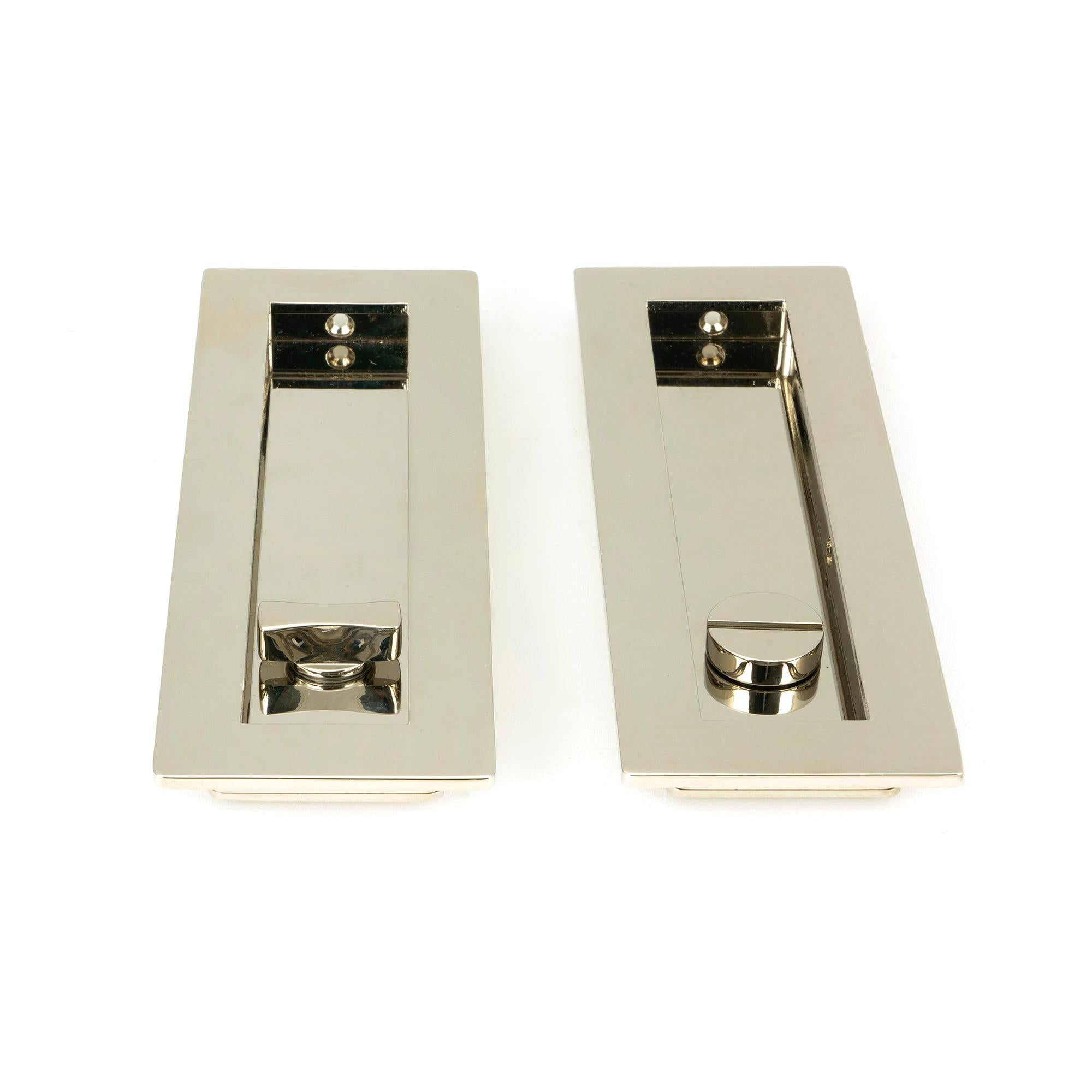Polished Nickel 175mm Plain Rectangular Pull - Privacy Set | From The Anvil - Cabinet Pulls - From The Anvil - Yester Home