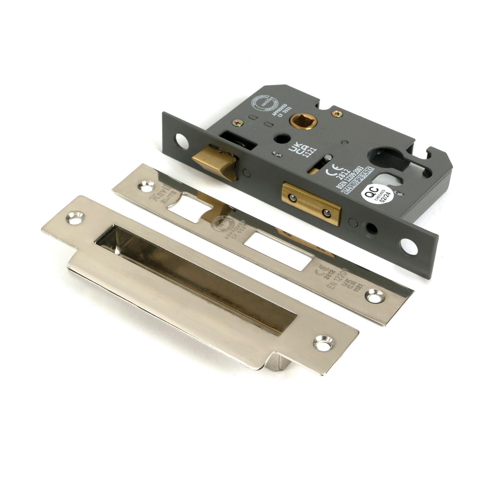 Polished Nickel 2½" Euro Profile Sash Lock - Euro Locks - From The Anvil - Yester Home