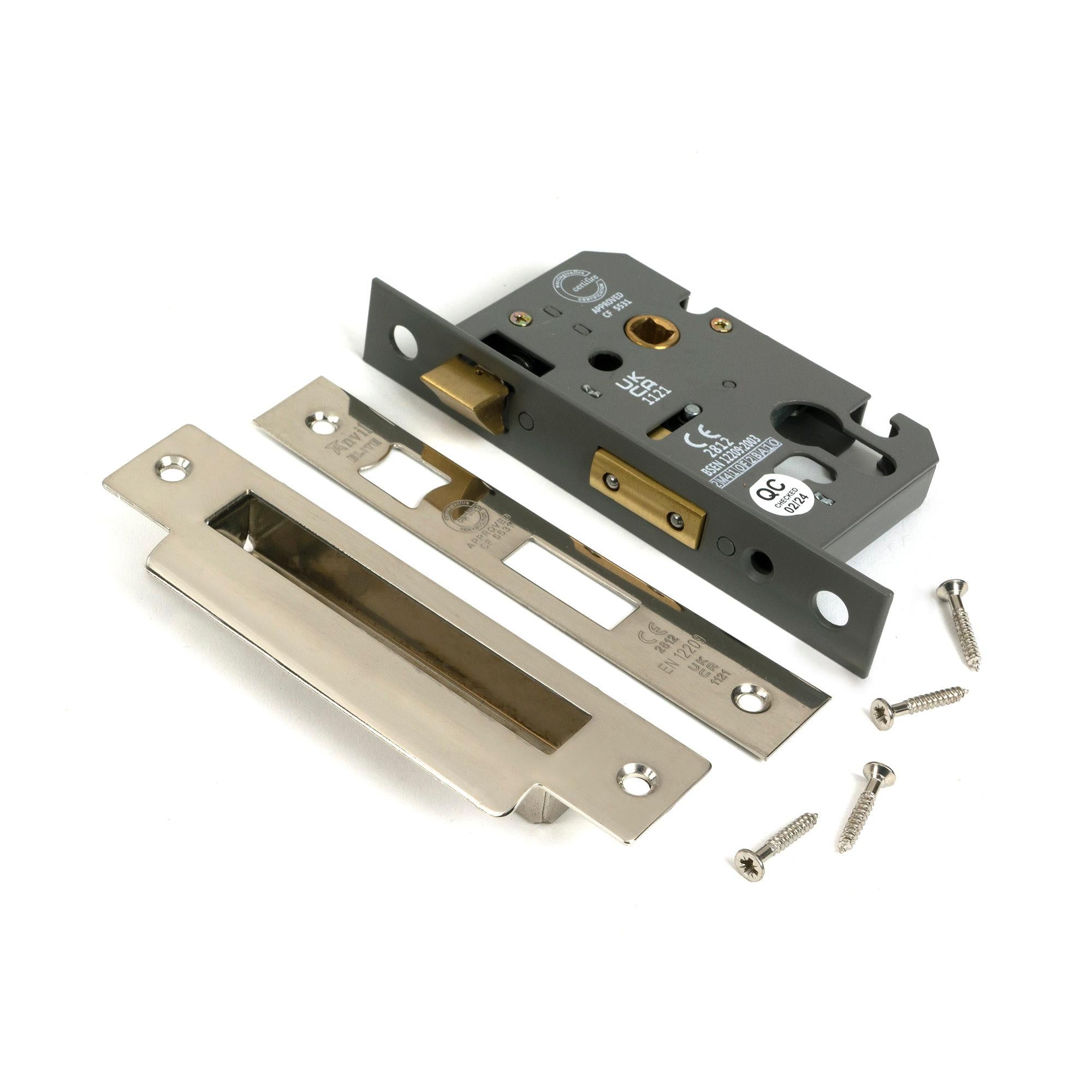 Polished Nickel 2½" Euro Profile Sash Lock - Euro Locks - From The Anvil - Yester Home