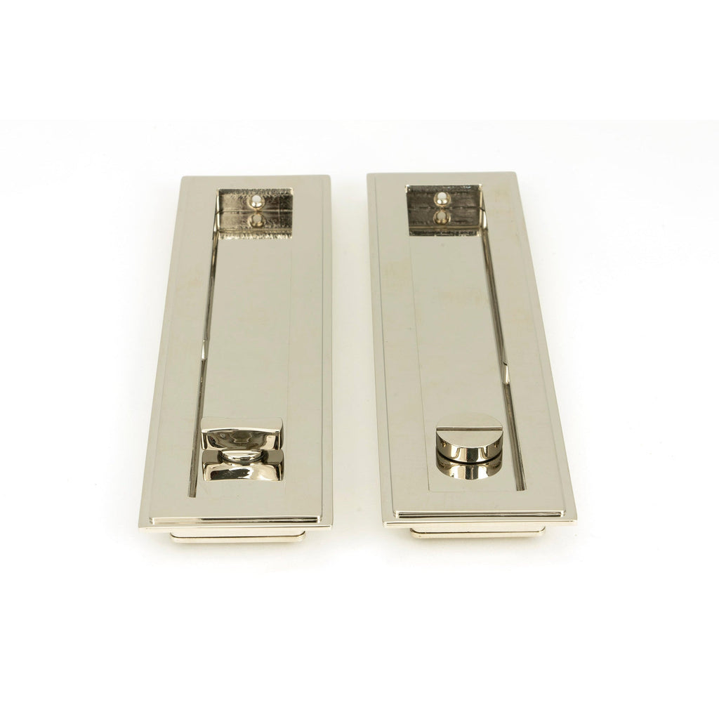 Polished Nickel 250mm Art Deco Rectangular Pull -Privacy Set | From The Anvil-Cabinet Pulls-Yester Home