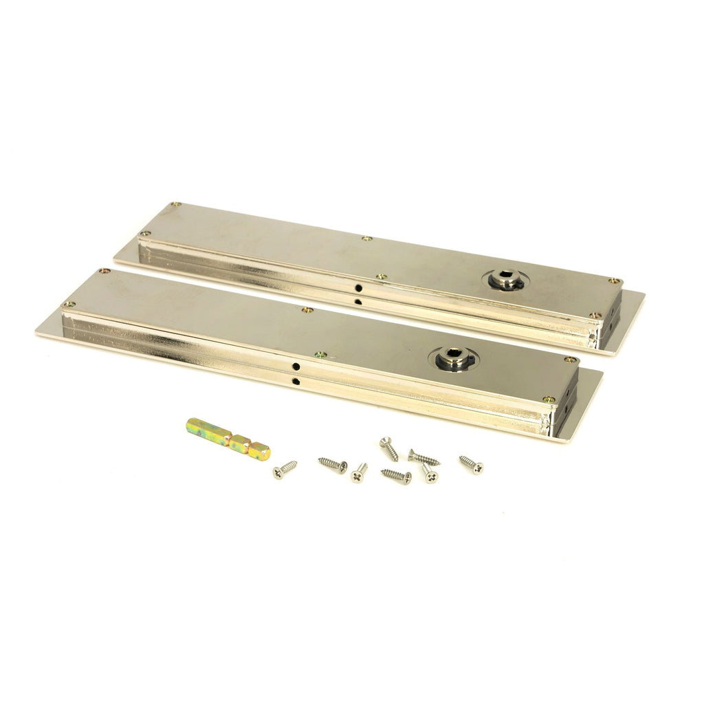 Polished Nickel 250mm Art Deco Rectangular Pull -Privacy Set | From The Anvil